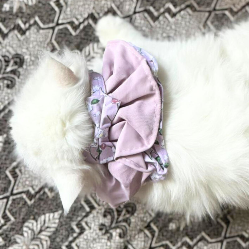 Floral Cat Collar with Bow