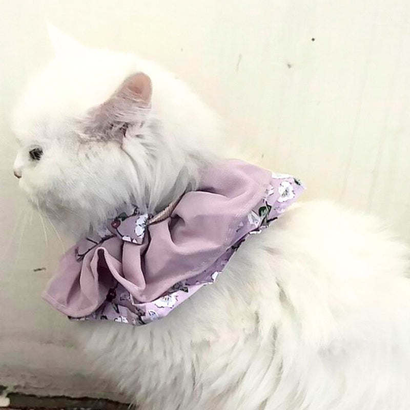 Floral Cat Collar with Bow