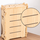 Wooden Cat Bed House, Natural Wood Pet Sleeping Den with Round Entry