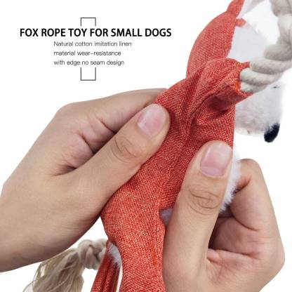 Emily Pets Foxute the Fox,Rocco the Raccoon,Lomdi the Squirrel Durable Stuffing Free Squeaky Dog Toy for Pets(Orange,Grey,Brown)