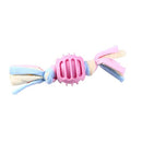 Rubber Ball toy With Rope Knot For Dog Teeth Cleaning
