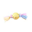Rubber Ball toy With Rope Knot For Dog Teeth Cleaning