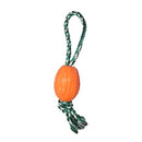 Rubber Rugby Spike Ball Rope Toy For Dog