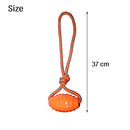 Rubber Rugby Spike Ball Rope Toy For Dog