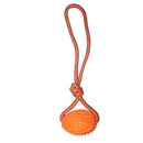 Rubber Rugby Spike Ball Rope Toy For Small Dog