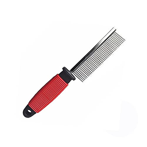 Emily Pets Single Side Steel Needles Dog Comb Hairbrush Grooming For Pets (S,Red)