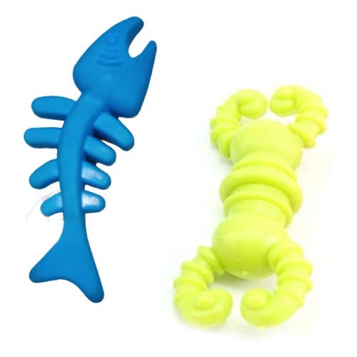 Chewing TPR Rubber Puppy Toys for Teeth Cleaning and Playing Pack of 2
