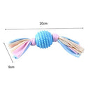 Rubber Ball toy With Rope Knot For Dog Teeth Cleaning