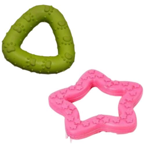 Chewing TPR Rubber Puppy Toys for Teeth Cleaning and Playing Pack of 2