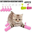 Adjustable Cat Anti-Scratch Boots (4 pcs) - Green
