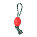 Rubber Rugby Spike Ball Rope Toy For Dog