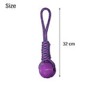 Dog Rubber Paw Print Ball with Nylon Knot Rope Toy for Puppy