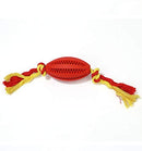 Durable Rubber Feeder Ball with Cotton Rope for Dogs