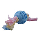 Rubber Ball toy With Rope Knot For Dog Teeth Cleaning