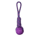 Dog Rubber Paw Print Ball with Nylon Knot Rope Toy for Puppy