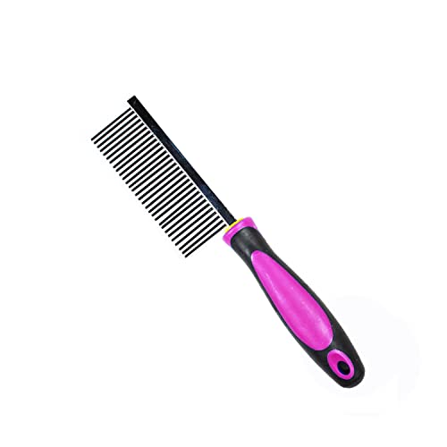 Emily Pets Single Side Steel Needles Dog Comb Hairbrush Grooming For Pets (L,Pink)