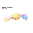 Rubber Ball toy With Rope Knot For Dog Teeth Cleaning