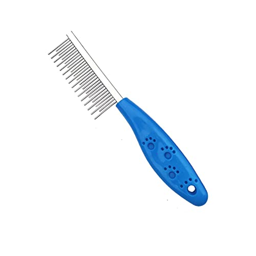Comfort-Grip Stainless Steel Pet Comb: Versatile Grooming Tool for Dogs, Cats, and More (Small )