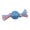 Rubber Ball toy With Rope Knot For Dog Teeth Cleaning