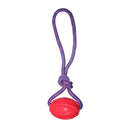 Rubber Rugby Spike Ball Rope Toy For Small Dog