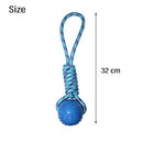 Dog Rubber Paw Print Ball with Nylon Knot Rope Toy for Puppy