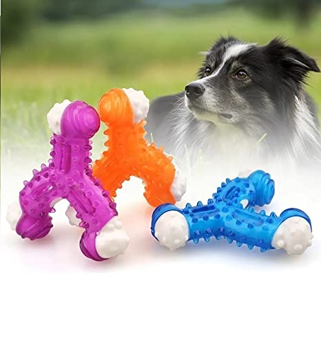 Emily Pets Non-Toxic Natural Rubber Long Lasting Indestructible Dog Toys(Orange,Pink,Green,Blue)