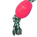 Rubber Rugby Spike Ball Rope Toy For Dog