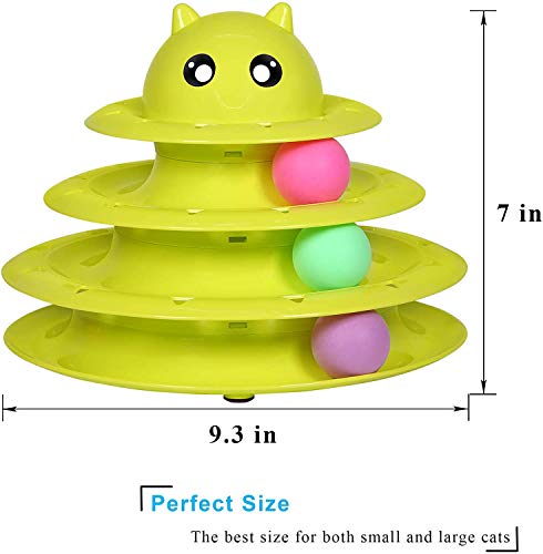 3-Level Turntable Cat Toy With Three Colorful Balls