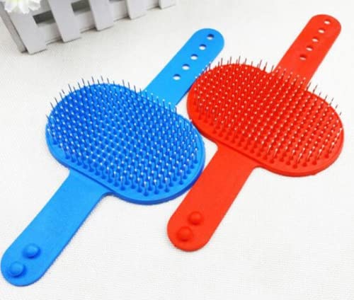 Emily Pets Bathing and Grooming Hand Rubber Brush For Pets (Blue, Red)