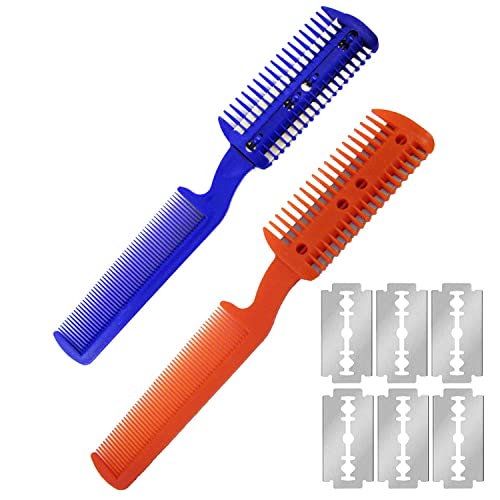 Emily Pets Manual Pet Hair Trimmer with Extra Blades and Comb Grooming For Pets(Pack of 2)(Red, Blue)