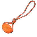 Rubber Rugby Spike Ball Rope Toy For Small Dog