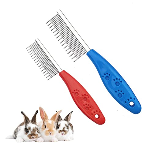 Emily Pets Hair Buster Comb, Detangling Brush for Pets (S,Red ,Blue)