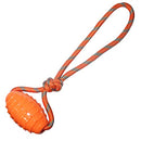 Rubber Rugby Spike Ball Rope Toy For Dog