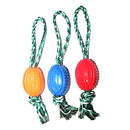 Rubber Rugby Spike Ball Rope Toy For Dog