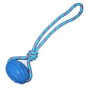 Rubber Rugby Spike Ball Rope Toy For Small Dog