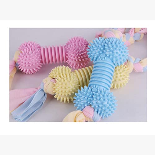 Emily Pets Dog Chew Bone Toy with Cotton Rope for Dogs Chewing pet Teeth Cleaner(Yellow,Sky Blue,Pink)