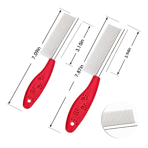 Emily Pets Pet Comb for Dogs & Cats,Dog Grooming Comb (L,Red,Blue)
