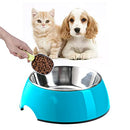 Colorful Melamine Dog Bowl with Non-Skid Silicone Base