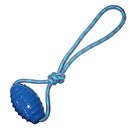 Rubber Rugby Spike Ball Rope Toy For Dog