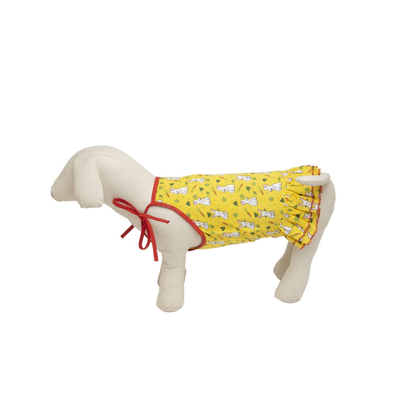 Lulala Bunny Printed Dog Shirt Suspender Skirt Printed Sleeveless Clothes For Pets(Yellow,S,M,L,XL,XXL)