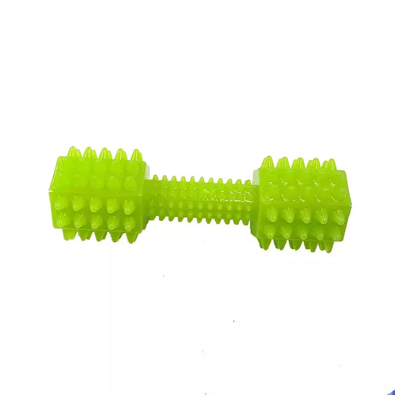 Emily Pets Dumbbell Shaped Flamingo Puppy Teething Chew Toys for Small Dog(Green,Pink)