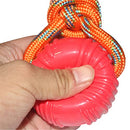 Dog Rubber Paw Print Ball with Nylon Knot Rope Toy for Puppy