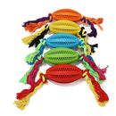 Durable Rubber Feeder Ball with Cotton Rope for Dogs
