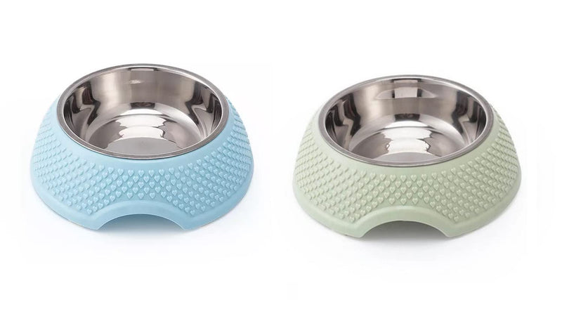 Emily Pets Dog Cat Bowls Premium Plastic for Dog Cat Bowls(Green Blue,Pink Green,Blue Pink)Small Medium Pack of 2