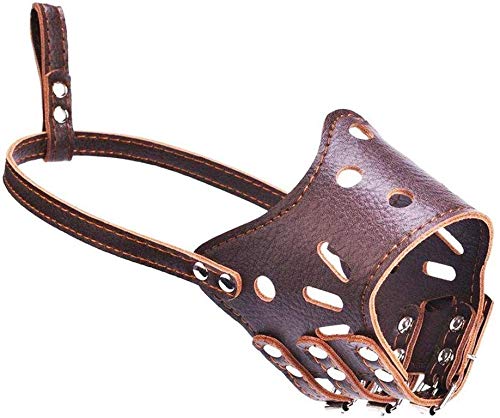 Dog Breathable Biting & Barking Safety Mask (Small, Brown)