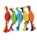 Durable Rubber Feeder Ball with Cotton Rope for Dogs