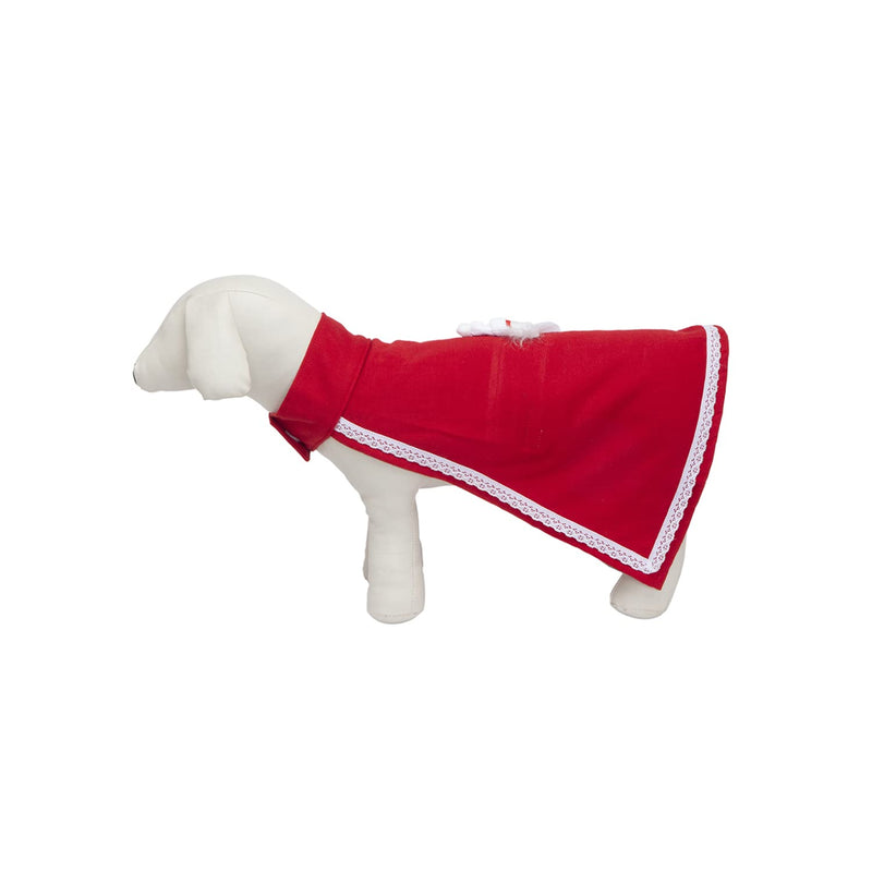 Lulala Pet Dog Cat Xmas Holiday Christmas Mrs Santa Claus Fleece Winter Dress(Red)