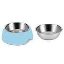 Emily Pets Stainless Steel Removable Anti Slip Bowl For Dog and Cat(Blue,Pink)