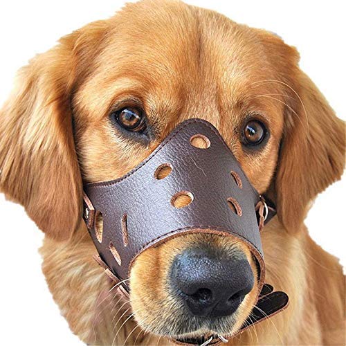 Dog Breathable Biting & Barking Safety Mask (Small, Brown)