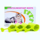 Adjustable Cat Anti-Scratch Boots (4 pcs) - Green